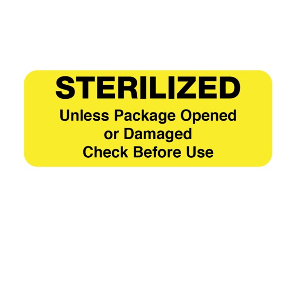 Sterilized Unless Package Opened 7/8" x 2-1/4" Yellow w/Blk